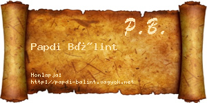 Papdi Bálint névjegykártya