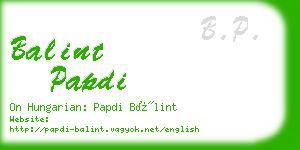 balint papdi business card